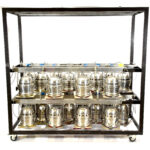 6x fourbar PAR64 chroom in meatrack