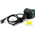 TS Electronic verdeeldoos 4v. grondspies zwart vierkant