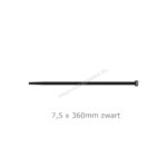 Kabelbinder ZWART 7,5 x 360mm, 100st.