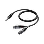 Procab CAB734/1,5 6,3mm jack stereo - 2x XLR female 1,5m